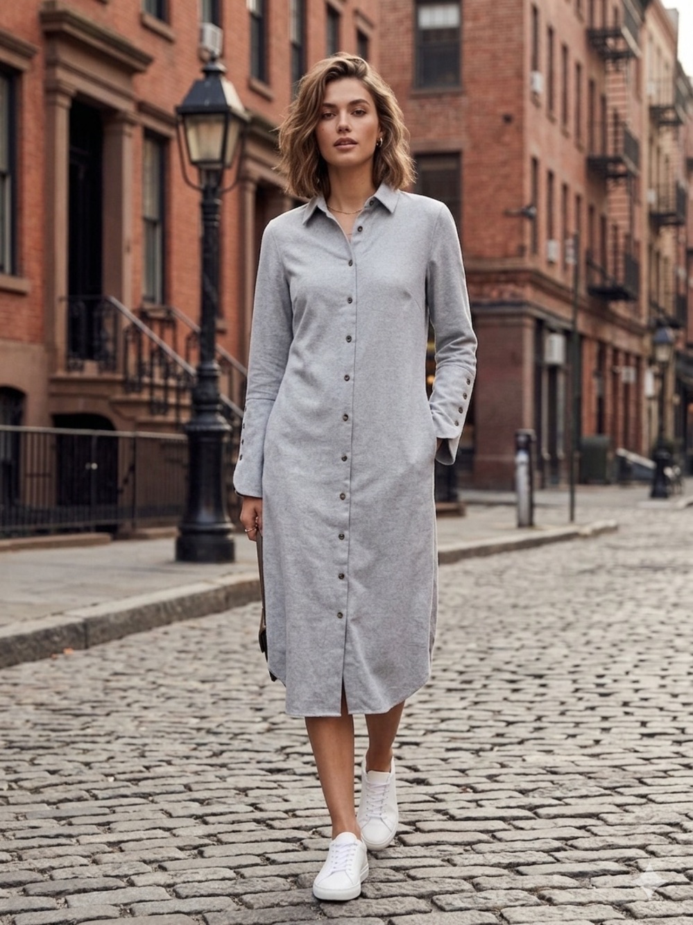 Grammar The Flannel Feminine Dress Belted Organic Cotton , size 2
